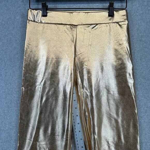 J2 Love Pants Womens Size M Gold Metallic Pull On Elastic Waist Polyester Blend - Picture 10 of 11